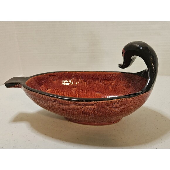 Vintage Rare Nora Fenton from Italy Ceramic Brown  Duck Bowl Planter Italian - Picture 3 of 4